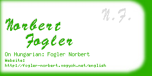 norbert fogler business card